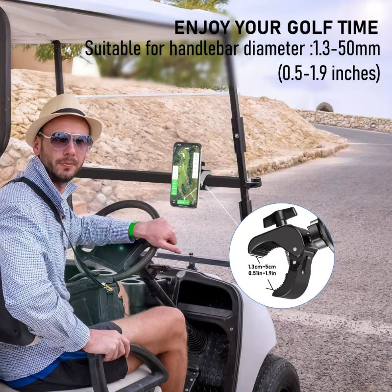 Magnetic Phone Holder Heavy-Duty Clamp Mount with 360° Rotation Slip Suction Pad Compatible with Treadmill Golf Cart Stroller