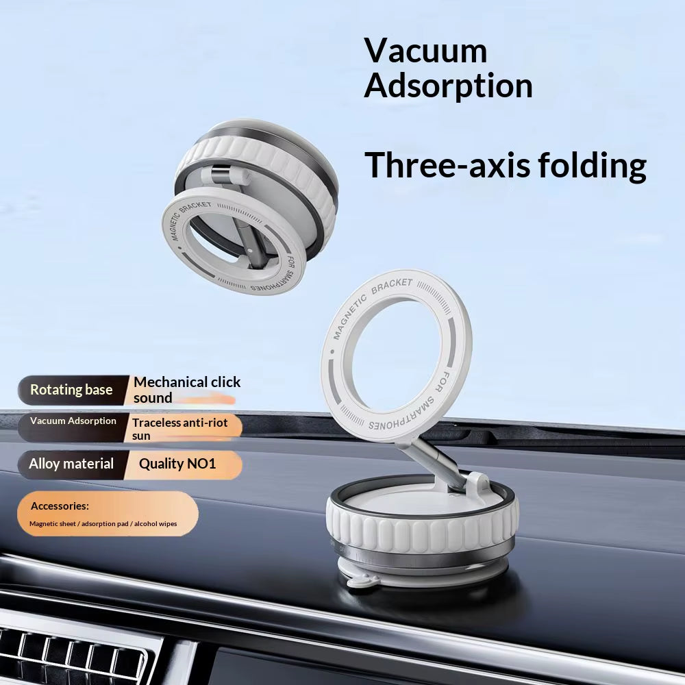 2026 New 360° Rotating Vacuum Car Magnetic Phone Stand, Folding Car Navigation Desktop Stand, Multi-Functional Phone Stand