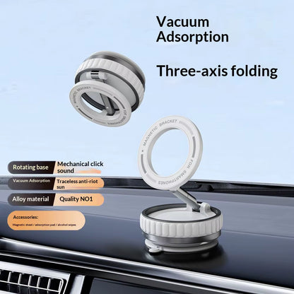 2026 New 360° Rotating Vacuum Car Magnetic Phone Stand, Folding Car Navigation Desktop Stand, Multi-Functional Phone Stand