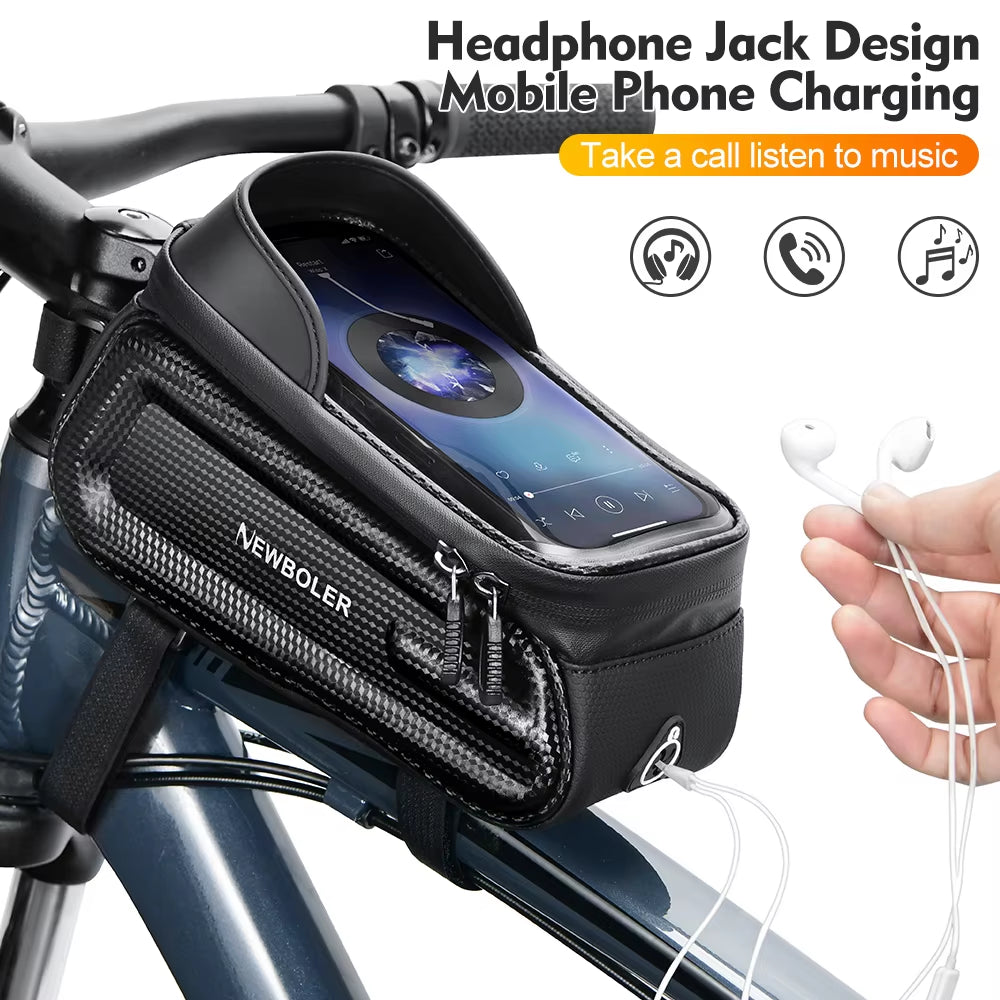 2L Bicycle Bag Cycling Top Front Tube Frame Bag Waterproof 7.2Inches Phone Case Storage Touch Screen MTB Road Bike Bag