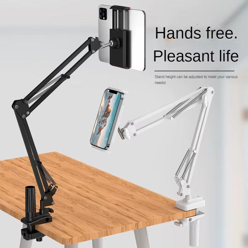 Lazy Cantilever Cell Phone Tablet Holder Desktop Universal Live Streaming Bedside Ipads Stand Bracket Clip