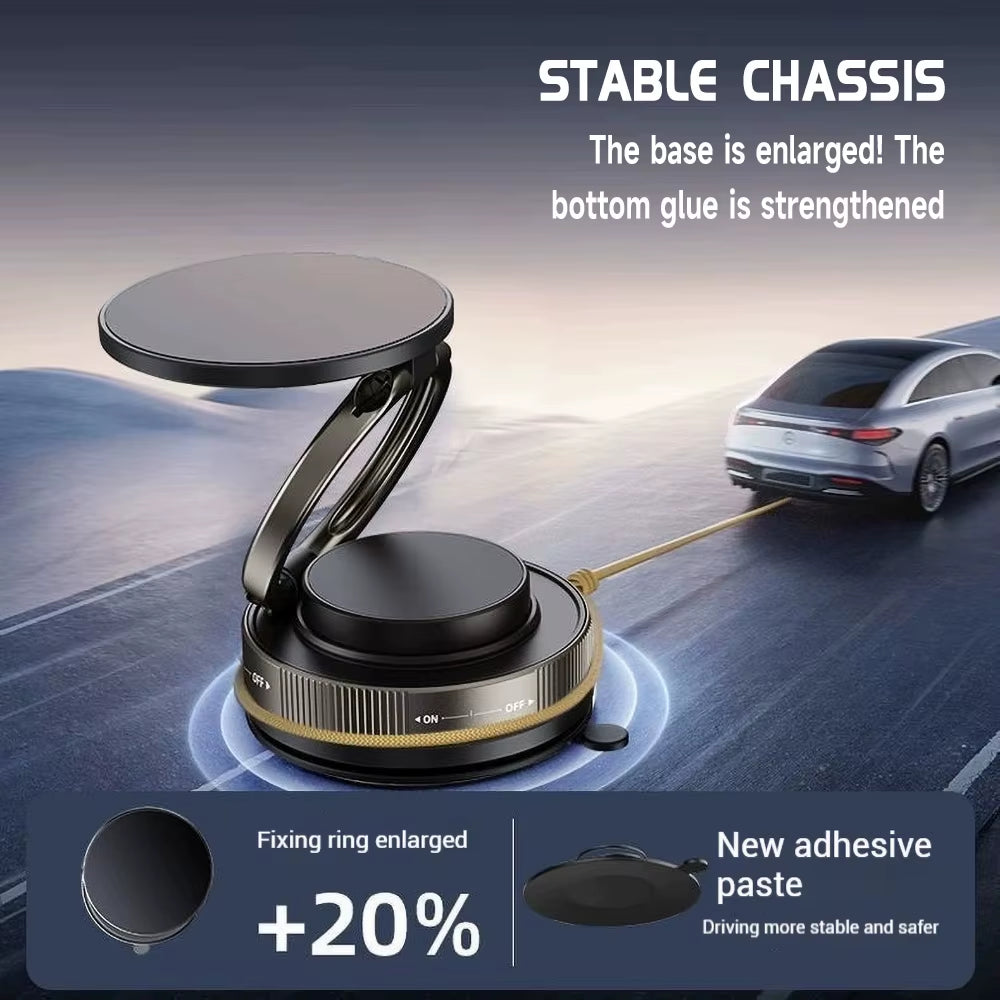 Folding Strong Magnet Magnetic Phone Holder 360° Rotation Desk Car Vacuum Suction Windshield Dashboard Mobile Holder Adsorption