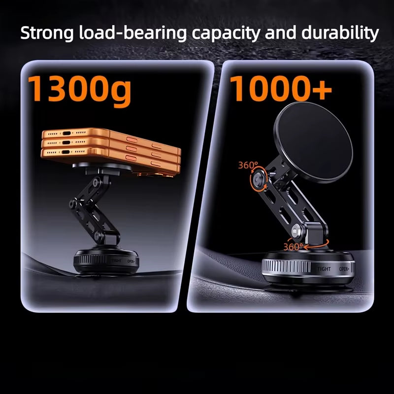Angle Adjustable Car Phone Mount Metal Magnetic Suction Cup Nano Gel Pad 3-Axis Foldable Holder for Iphone Samsung
