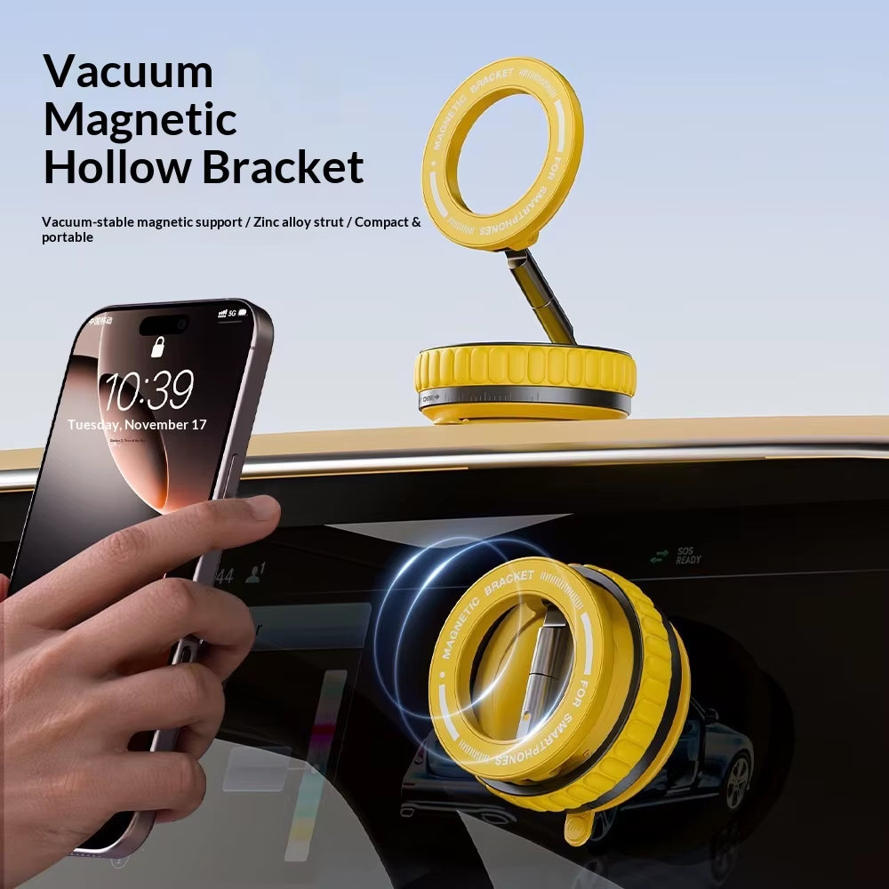2026 New 360° Rotating Vacuum Car Magnetic Phone Stand, Folding Car Navigation Desktop Stand, Multi-Functional Phone Stand