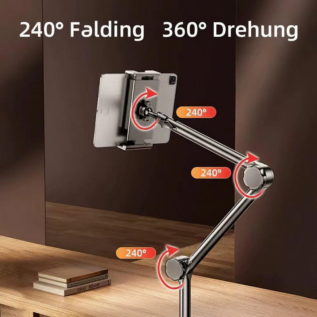Lazy Phone Holder 360° Rotating Tablet Stand Holder Adjustable for Ipad Cellphone 4-13 Inch Bed Floatable Arm Clip Stand