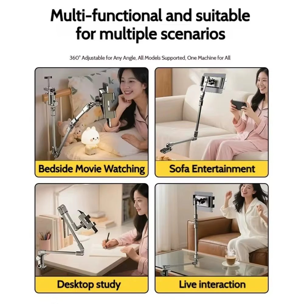 Adjustable Tablet Stand Foldable 360-Degree Rotation Bedside Phone Holder for 5-12Inch Phone Ipad Pro Mini for Xiaomi