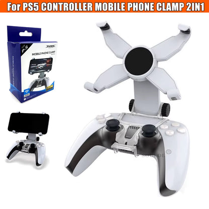 New Smartphone Clamp Adjustable Game Clip for PS5 Wireless Controller Gamepad Mobile Phone Holder Bracket