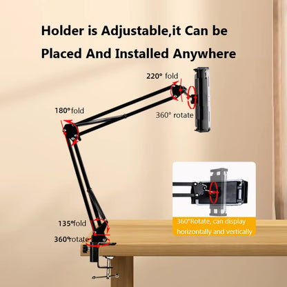 Tablet Holder for Bed Ipad Stand 360° Rotating Desktop Phone Mount with Aluminum Arm for 4.5"~9.7" Xiaomi Lenovo Samsung Tablet