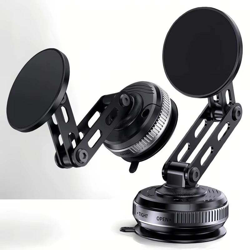 Angle Adjustable Car Phone Mount Metal Magnetic Suction Cup Nano Gel Pad 3-Axis Foldable Holder for Iphone Samsung