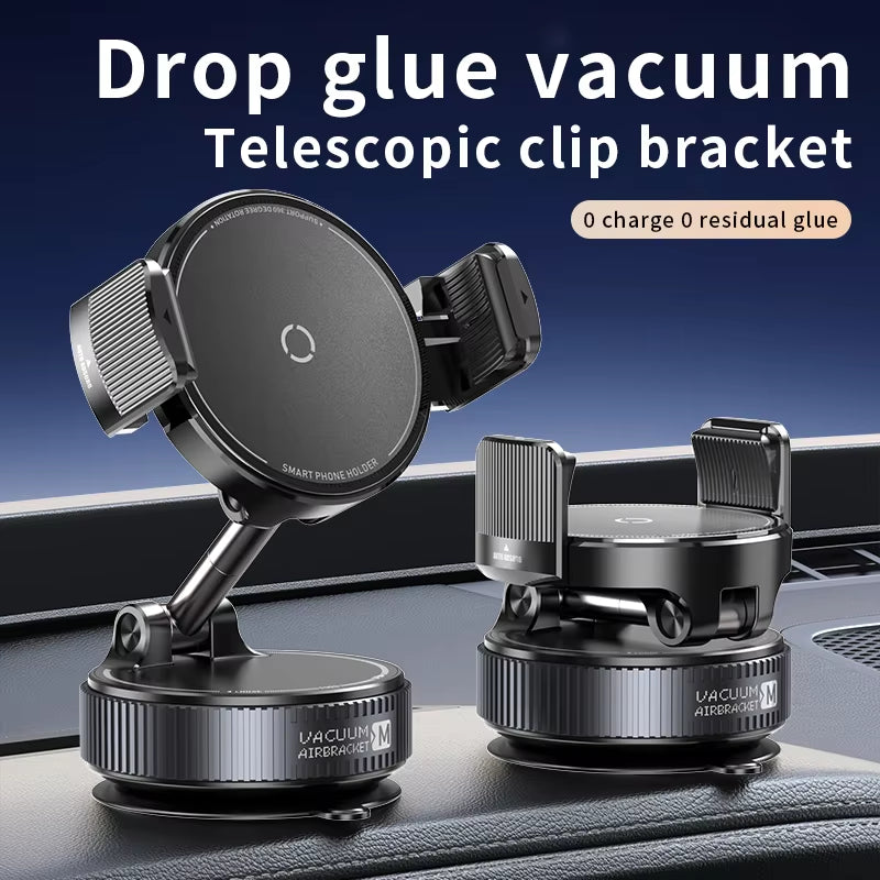 Magnetic Car Mount Telescopic Clip Phone Holder 360° Rotation Vacuum Suction Cup Strong Magnet Foldable for Iphone 17 16 Xiaomi