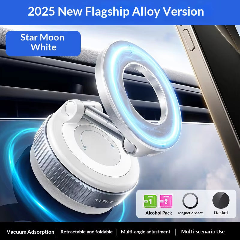 2026 New 360° Rotating Vacuum Car Magnetic Phone Stand, Folding Car Navigation Desktop Stand, Multi-Functional Phone Stand