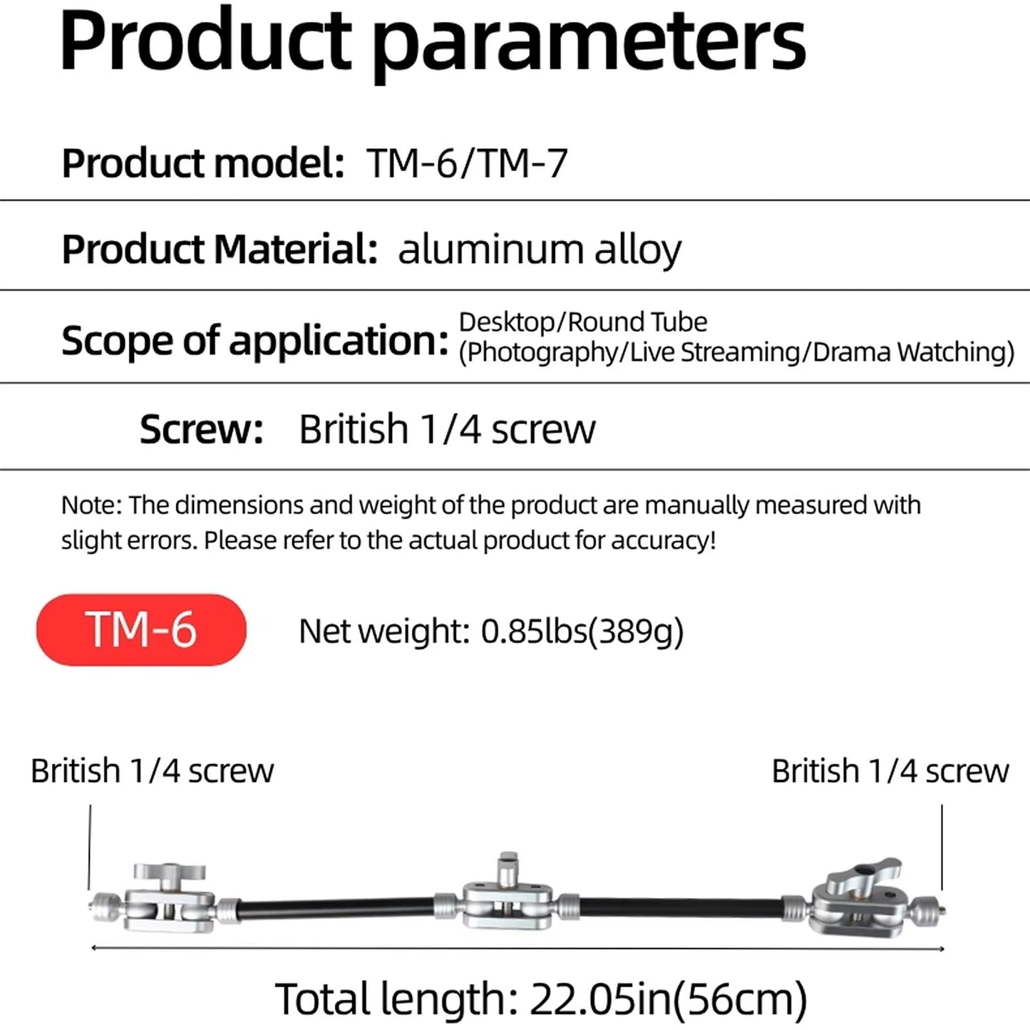 Magic Arm Mount Adjustable Office Flexible 1/4" Thread Screw Phone Mount Holder for Video Action Camera