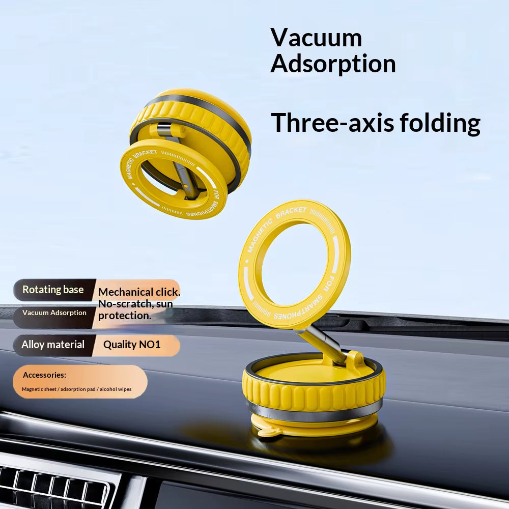2026 New 360° Rotating Vacuum Car Magnetic Phone Stand, Folding Car Navigation Desktop Stand, Multi-Functional Phone Stand