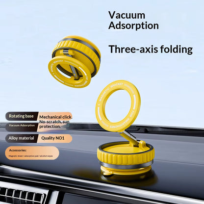 2026 New 360° Rotating Vacuum Car Magnetic Phone Stand, Folding Car Navigation Desktop Stand, Multi-Functional Phone Stand