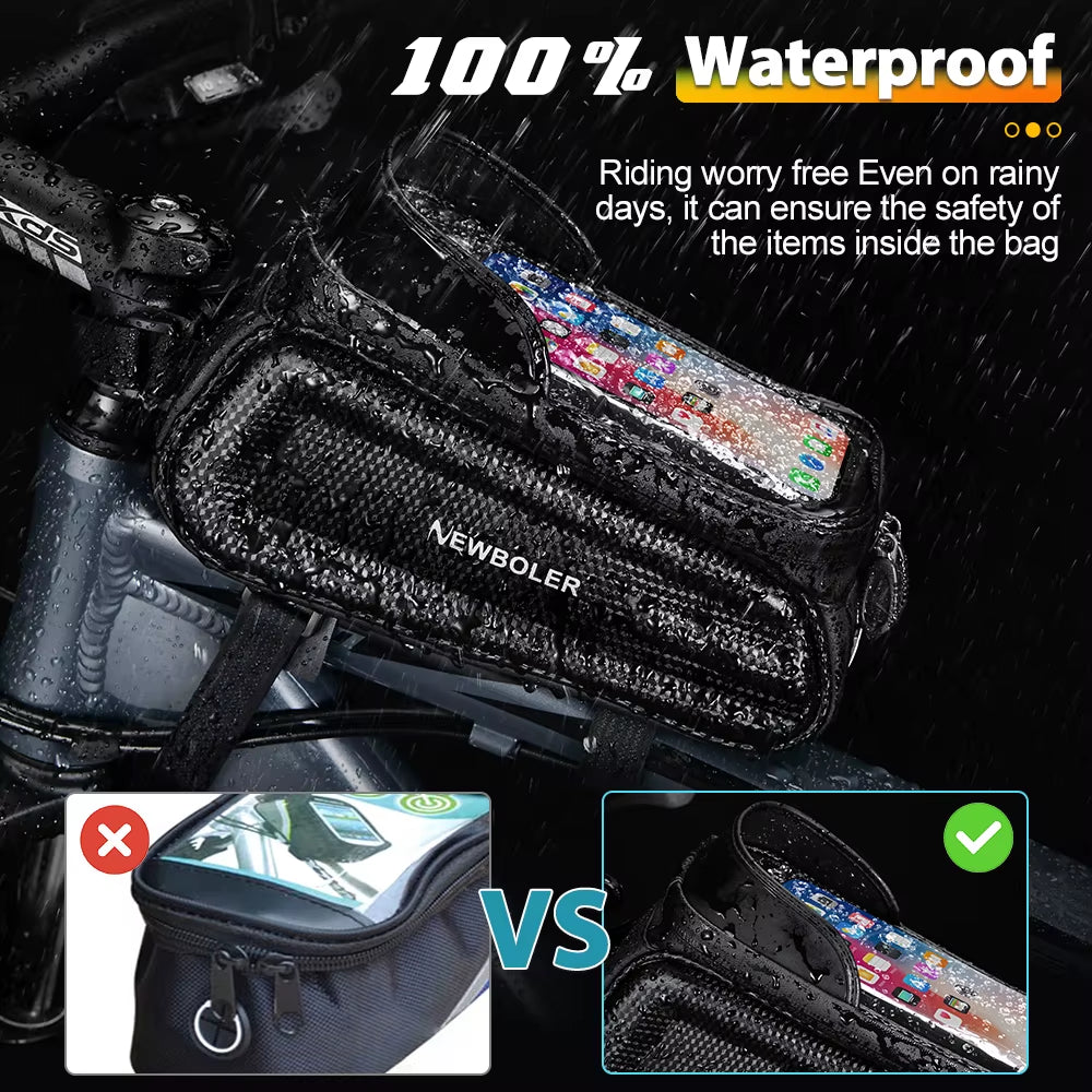 2L Bicycle Bag Cycling Top Front Tube Frame Bag Waterproof 7.2Inches Phone Case Storage Touch Screen MTB Road Bike Bag