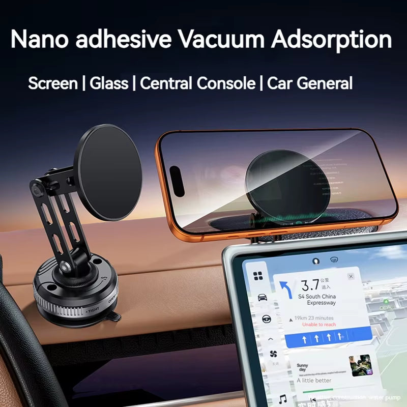 Angle Adjustable Car Phone Mount Metal Magnetic Suction Cup Nano Gel Pad 3-Axis Foldable Holder for Iphone Samsung