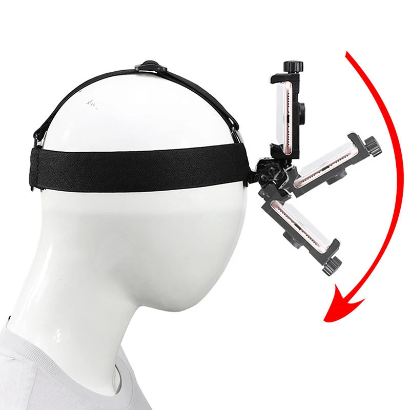Head-Mounted Headband Bracket Adjustable Live Broadcast Mobile Phone Holder First-Person Perspective Fixed Bracket Gift