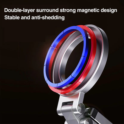 Portable Magnetic Phone Holder Aluminum Alloy 360 Rotating Foldable Tripod for Travel/Car,Travel Stand for Plane Train