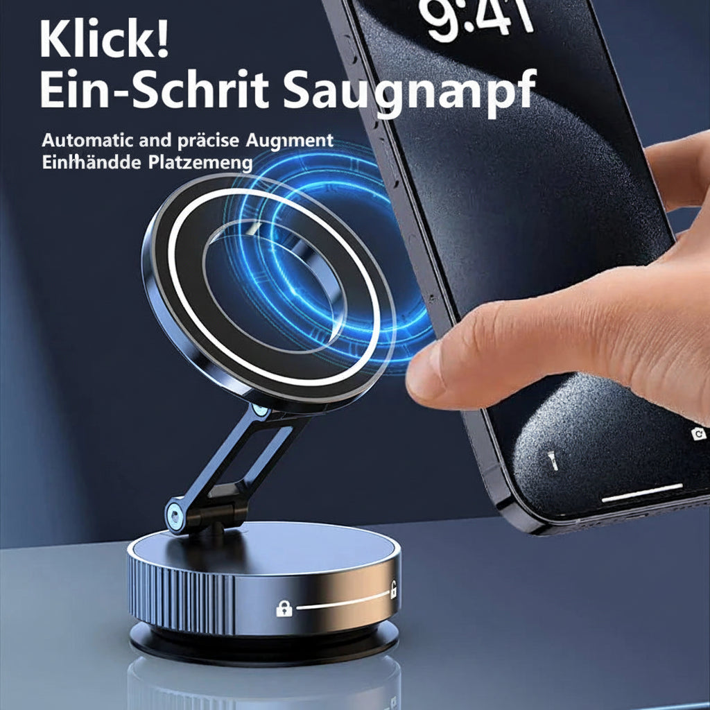 Super Strong Magnetic Phone Holder Foldable Design 360° Adjustable Vacuum Car Mount for Car Desk Bathroom Phone Holder