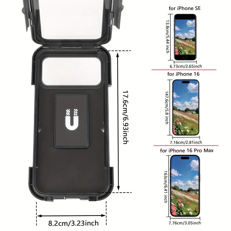 Waterproof Motorcycle Bike Mobile Phone Holder Universal Bicycle GPS 360°Swivel Phone Mount