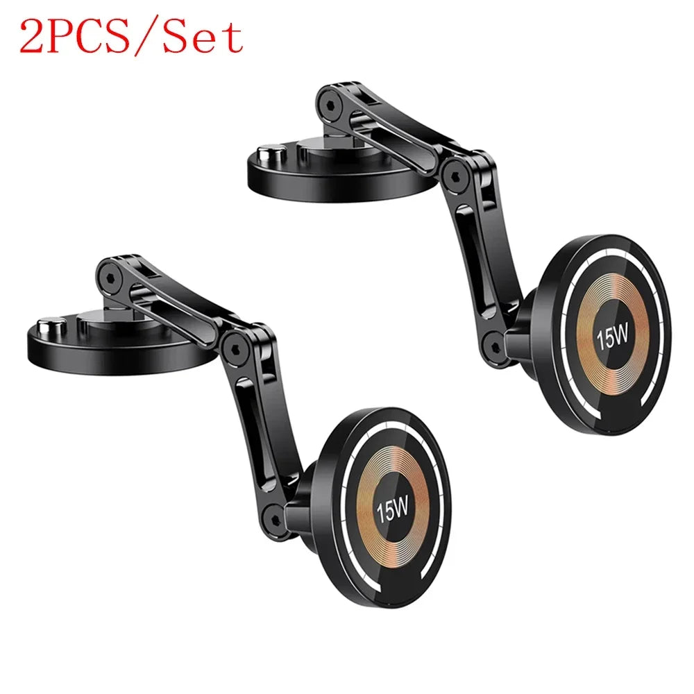 Magnetic Car Phone Holder Wireless Charger Rotation Holder Magsafe Car Phone Stand Fast Charging for Iphone 17 16 15 14 Samsung