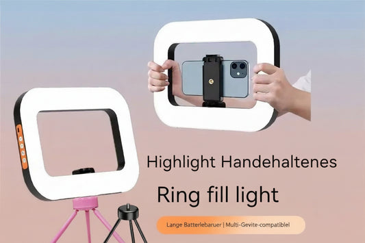 New Handheld Ring LED Rechargeable Fill Light Portable Mobile Phone Live Photography Desktop Rabbit Cage Selfie Light