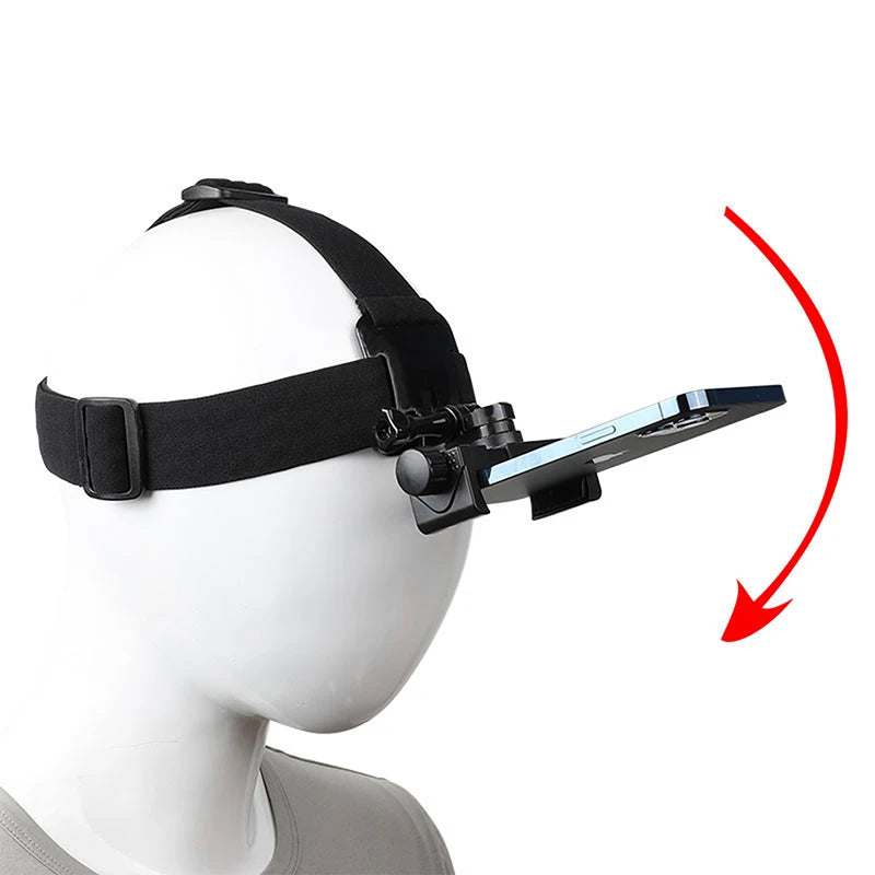 Head-Mounted Headband Bracket Adjustable Live Broadcast Mobile Phone Holder First-Person Perspective Fixed Bracket Gift