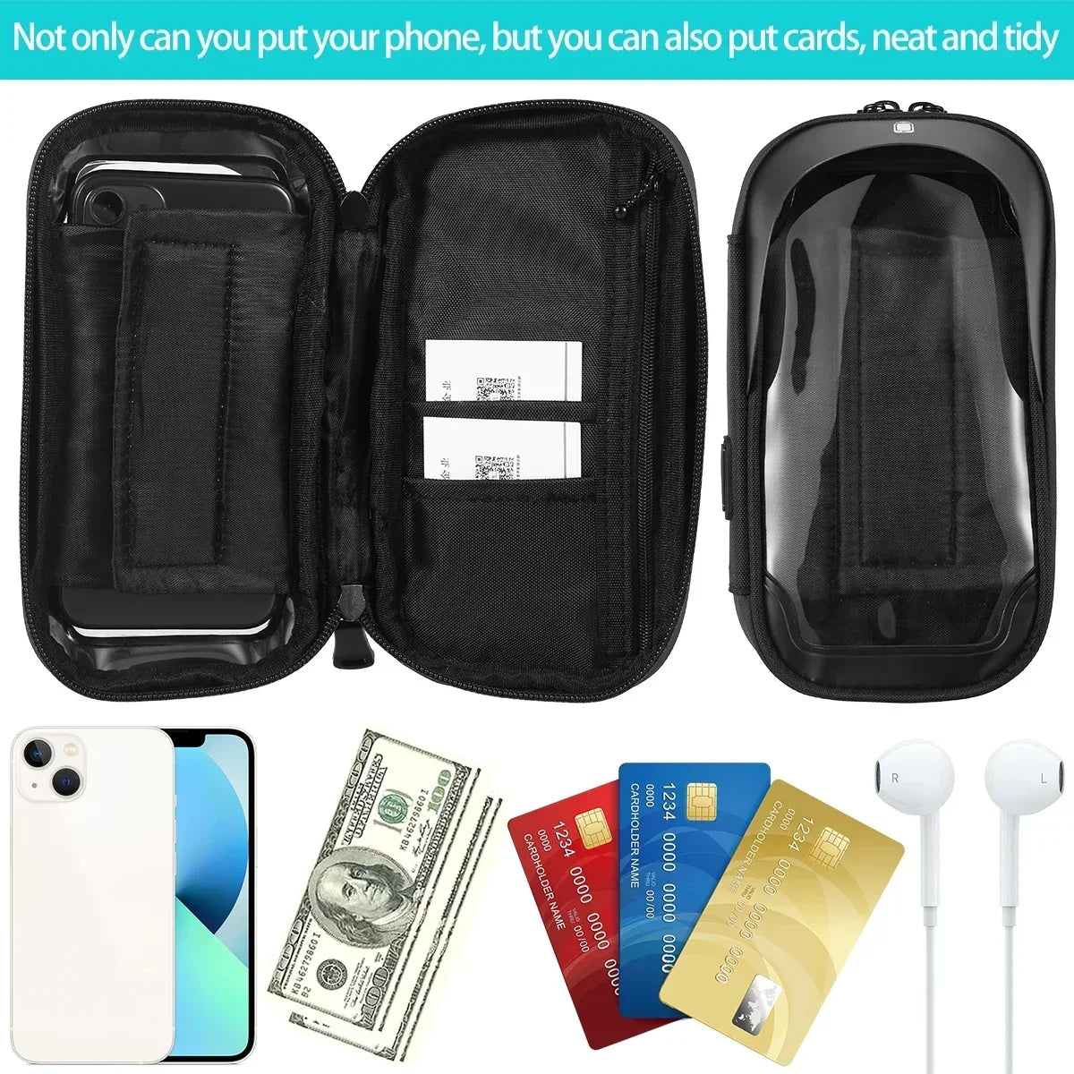 Bicycle Motorcycle GPS Navigation Holder Waterproof Multi-Function Mobile Phone Bracket Card Pack Bike Motorcycle Accessories