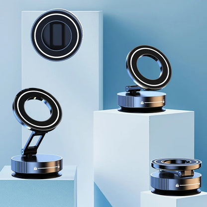 Super Strong Magnetic Phone Holder Foldable Design 360° Adjustable Vacuum Car Mount for Car Desk Bathroom Phone Holder