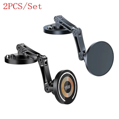 Magnetic Car Phone Holder Wireless Charger Rotation Holder Magsafe Car Phone Stand Fast Charging for Iphone 17 16 15 14 Samsung