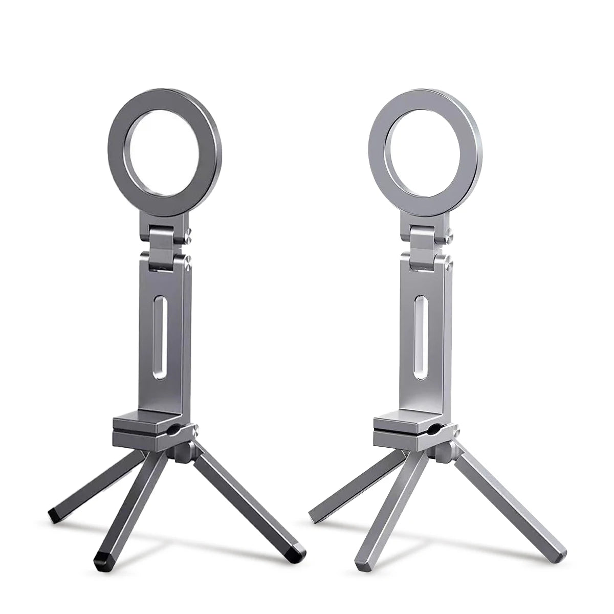 Portable Magnetic Phone Holder Aluminum Alloy 360 Rotating Foldable Tripod for Travel/Car,Travel Stand for Plane Train