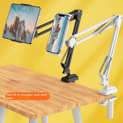 Lazy Cantilever Cell Phone Tablet Holder Desktop Universal Live Streaming Bedside Ipads Stand Bracket Clip