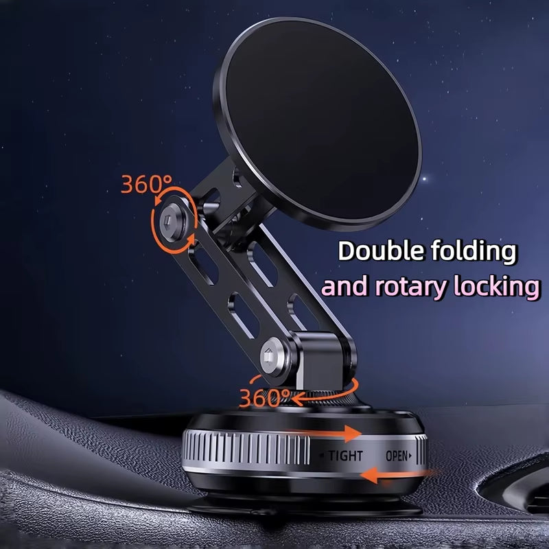 Angle Adjustable Car Phone Mount Metal Magnetic Suction Cup Nano Gel Pad 3-Axis Foldable Holder for Iphone Samsung