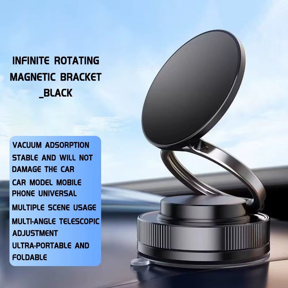 Folding Strong Magnet Magnetic Phone Holder 360° Rotation Desk Car Vacuum Suction Windshield Dashboard Mobile Holder Adsorption