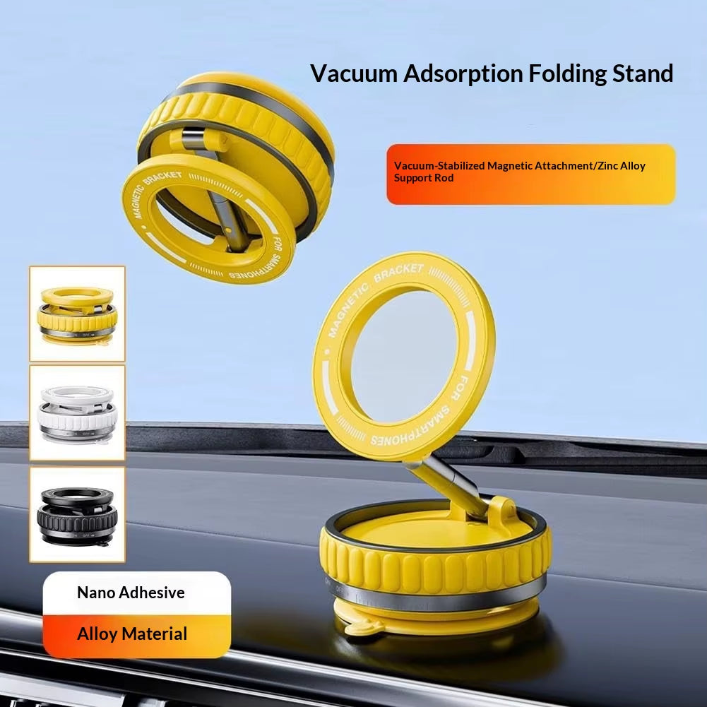 2026 New 360° Rotating Vacuum Car Magnetic Phone Stand, Folding Car Navigation Desktop Stand, Multi-Functional Phone Stand