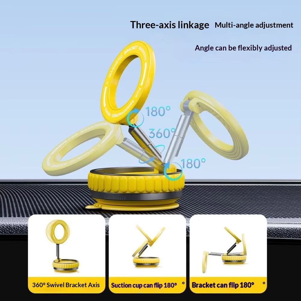 2026 New 360° Rotating Vacuum Car Magnetic Phone Stand, Folding Car Navigation Desktop Stand, Multi-Functional Phone Stand