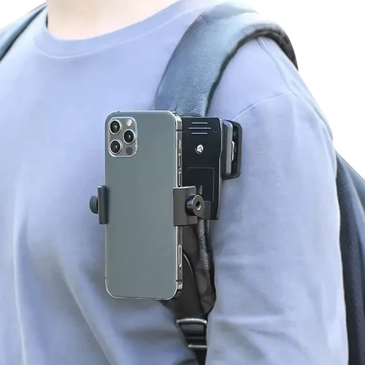 1Pcs Anti-Slide Backpack Strap Clip Mount Adjustable Phone Holder Outdoor Live Video Stand Clamp Mount