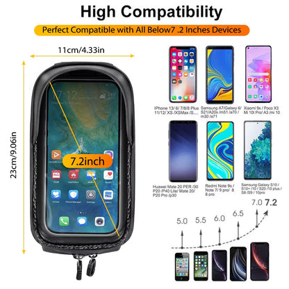 2L Bicycle Bag Cycling Top Front Tube Frame Bag Waterproof 7.2Inches Phone Case Storage Touch Screen MTB Road Bike Bag